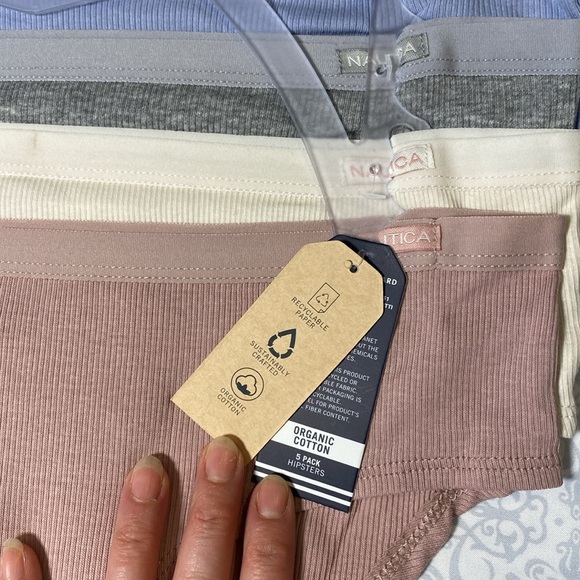 NWT Nautica Intimates Organic Cotton Ribbed Hipster Panties, 5-pack - Picture 5 of 16